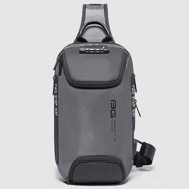 BANGE Men Security USB Chest Bag Portable Outdoor Shoulder Bag