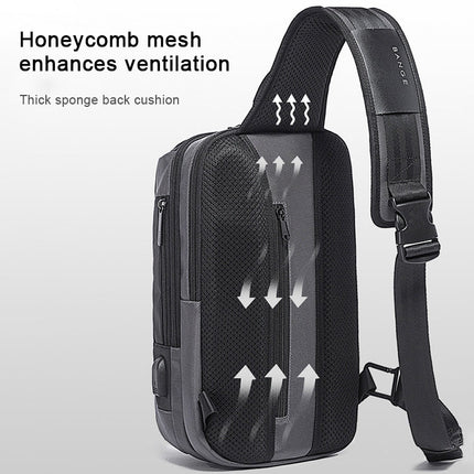 BANGE Men Security USB Chest Bag Portable Outdoor Shoulder Bag
