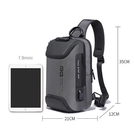 BANGE Men Security USB Chest Bag Portable Outdoor Shoulder Bag