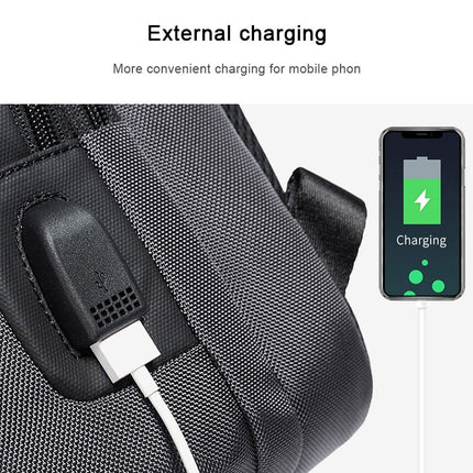 BANGE Men Security USB Chest Bag Portable Outdoor Shoulder Bag