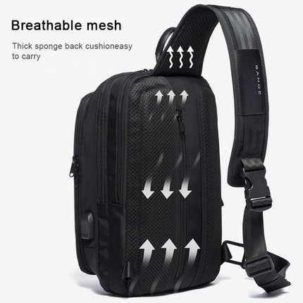 BANGE Fashion Casual Shoulder Bag Outdoor USB Chest Bag