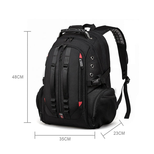 BANGE Waterproof Travel Men Backpack Rechargeable Large Capacity Shoulders Bag with Earplug Hole