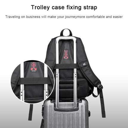 BANGE Waterproof Travel Men Backpack Rechargeable Large Capacity Shoulders Bag with Earplug Hole