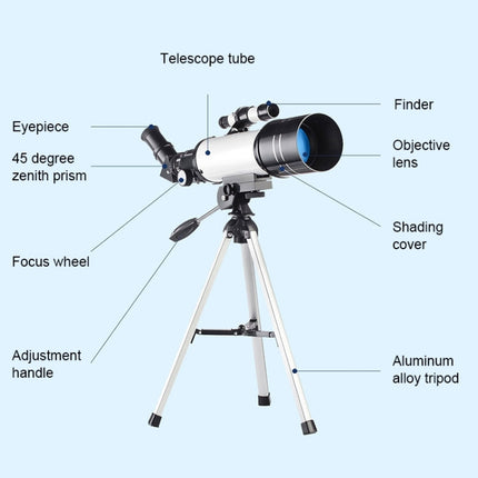 WR852 16x/66x70 High Definition High Times Astronomical Telescope with Tripod, 66x70 Blue