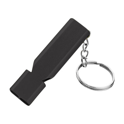 MNL-006 Aluminum Alloy Double Tube High Frequency Whistle Children Outdoor Survival Whistle with Key Ring, 10 PCS Black, 10 PCS Gold, 10 PCS Rose Gold, 10 PCS Silver