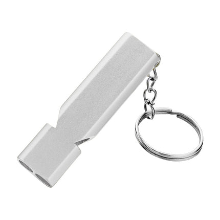 MNL-006 Aluminum Alloy Double Tube High Frequency Whistle Children Outdoor Survival Whistle with Key Ring, 10 PCS Black, 10 PCS Gold, 10 PCS Rose Gold, 10 PCS Silver