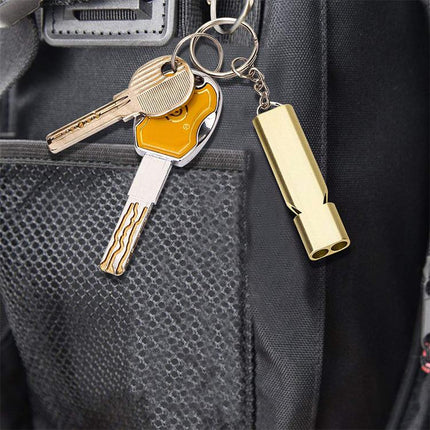 MNL-006 Aluminum Alloy Double Tube High Frequency Whistle Children Outdoor Survival Whistle with Key Ring, 10 PCS Black, 10 PCS Gold, 10 PCS Rose Gold, 10 PCS Silver