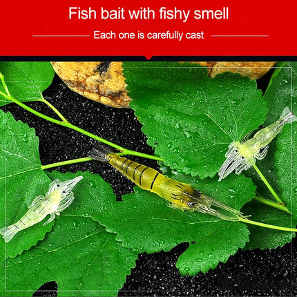 10 PCS 4cm Fishing Soft Artificial Shrimp Bait Lures Popper Poper Baits with Hook, Artificial Shrimp with Hook, Luminous Shrimp with Hook, Pink Shrimp with Hook, Green Shrimp with Hook, Transparent Shrimp with Hook