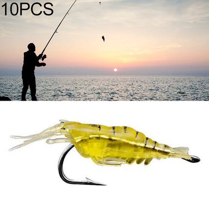 10 PCS 4cm Fishing Soft Artificial Shrimp Bait Lures Popper Poper Baits with Hook, Transparent Shrimp with Hook, Artificial Shrimp with Hook, Luminous Shrimp with Hook, Pink Shrimp with Hook, Green Shrimp with Hook