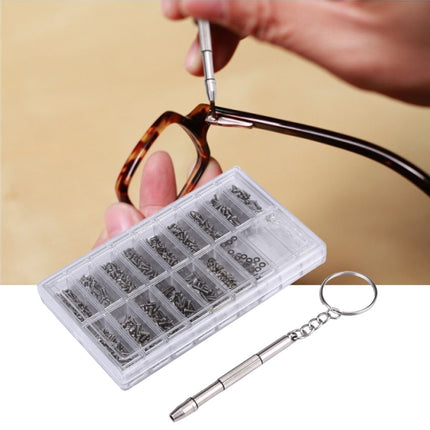 1000 PCS Watch Sunglass Spectacles Screws Nut Repair Kit With a Screwdriver, Sunglass Spectacles Screws