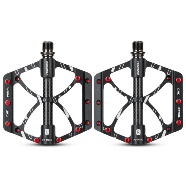 PROMEND PD-M52C 1 Pair Bicycle Aluminum Alloy + Carbon Fiber Tube Bearing Pedals