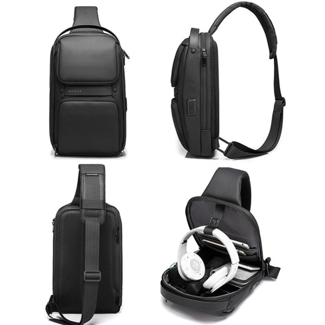 Bange BG-7258 Men Oxford Cloth Waterproof Crossbody Chest Bag with USB Port, Size: 35 x 21 x 12cm