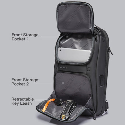 Bange BG-7258 Men Oxford Cloth Waterproof Crossbody Chest Bag with USB Port, Size: 35 x 21 x 12cm