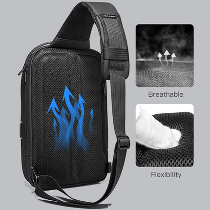 Bange BG-7258 Men Oxford Cloth Waterproof Crossbody Chest Bag with USB Port, Size: 35 x 21 x 12cm