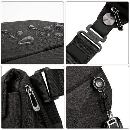 Bange BG-7502 Men Pyramid Hard Shell Waterproof Crossbody Chest Bag, Size: 35 x 18 x 5cm