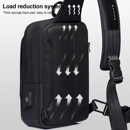 Bange BG-77112 Men Oxford Cloth Waterproof Crossbody Chest Bag with USB Port, Size: 30 x 19 x 13cm