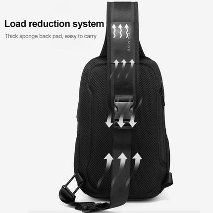 Bange BG-77120 Men Waterproof Crossbody Chest Bag with USB Port, Size: 36 x 22 x 10cm