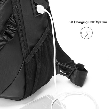 Bange BG-77120 Men Waterproof Crossbody Chest Bag with USB Port, Size: 36 x 22 x 10cm