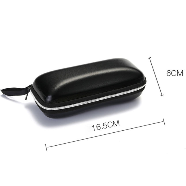 Sunglasses PU Leather Shell Zipper Glasses Case Box, Size: 16.5*6cm, Sunglasses PU Glasses Case