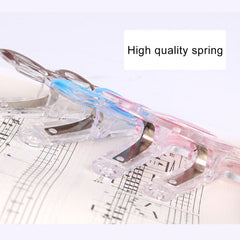 10 PCS PP Material Stainless Steel Spring Music Note Shape Book Clip Deluxe Page Holder, Random Color Delivery