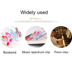 10 PCS PP Material Stainless Steel Spring Music Note Shape Book Clip Deluxe Page Holder, Random Color Delivery