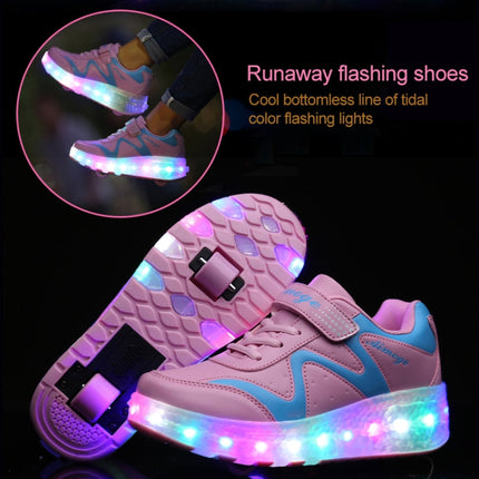786 LED Light Ultra Light Rechargeable Double Wheel Roller Skating Shoes Sport Shoes, Size : 36, Size : 36