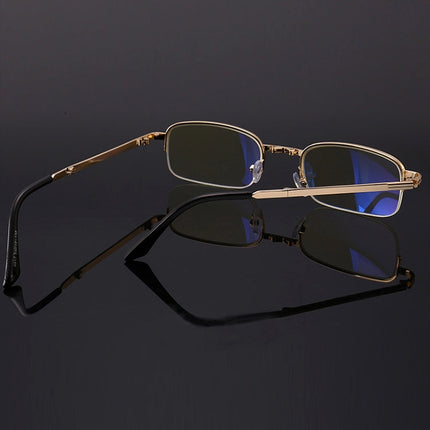 Folding Anti Blue-ray Presbyopic Reading Glasses with Case & Cleaning Cloth, +1.00D, +1.00D