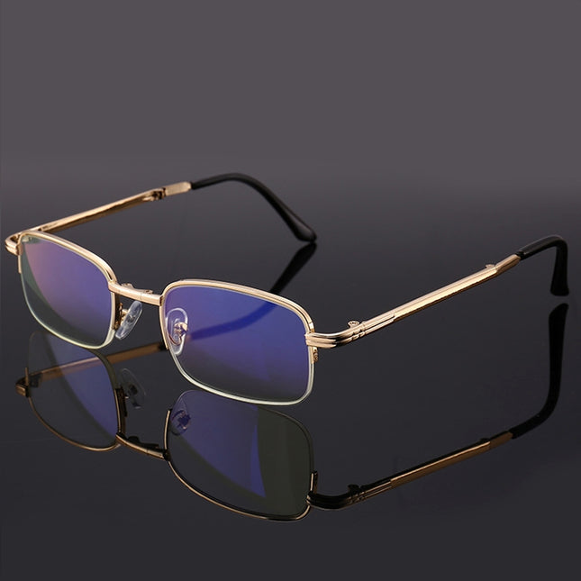 Folding Anti Blue-ray Presbyopic Reading Glasses with Case & Cleaning Cloth, +2.00D, +2.00D