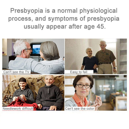 Folding Anti Blue-ray Presbyopic Reading Glasses with Case & Cleaning Cloth, +2.50D, +2.50D