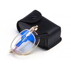 Folding Anti Blue-ray Presbyopic Reading Glasses with Case & Cleaning Cloth, +3.50D, +3.50D