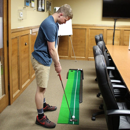 PGM Golf Mini Putting Mat Push Rod Trainer 3m, without Auto Ball Return Fairway