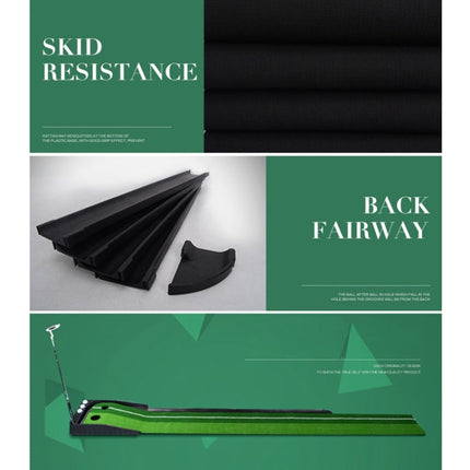 PGM Golf Mini Putting Mat Push Rod Trainer 3m, with Auto Ball Return Fairway