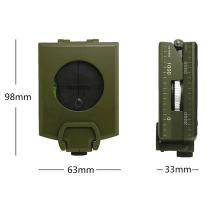 GoldGood K4074 Outdoor Multi-function Military Travel Geology Pocket Prismatic American Compass with Luminous Display, K4074