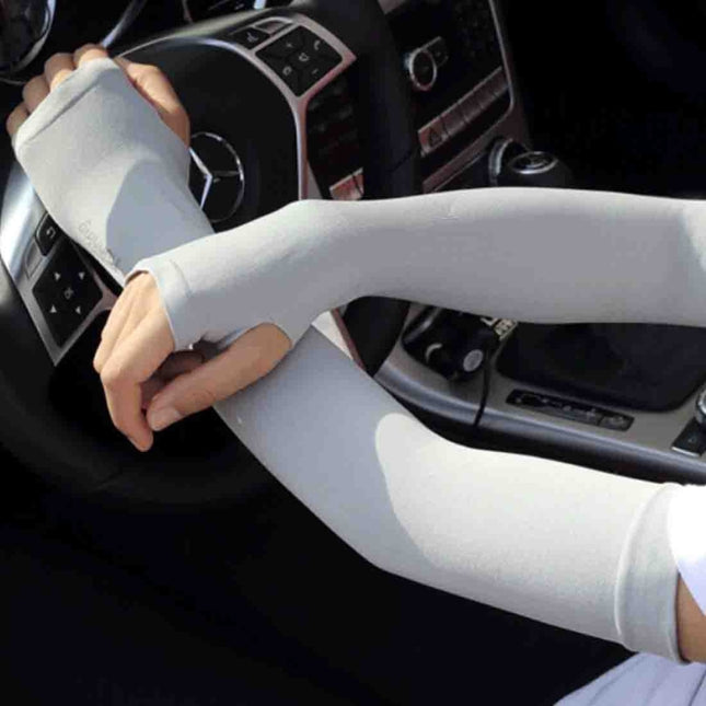 5 Boxes New Style Ice Silk Sleeves Fresh and Cool UV Protection Oversleeve, Open Fingers Style, Open Fingers Style
