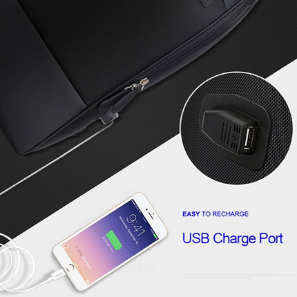 Bopai 751-006881 Business Anti-theft Waterproof Large Capacity Double Shoulder Bag,with USB Charging Port, Size: 30x14x44cm