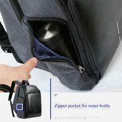 Bopai 851-010128 Business Anti-theft Waterproof Large Capacity Double Shoulder Bag,with USB Charging Port, Size: 34x19x43cm