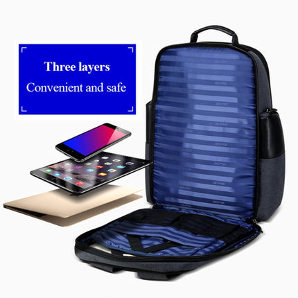 Bopai 851-014318 Fashion Outdoor Breathable Waterproof Anti-theft Three-layer Large Capacity Double Shoulder Bag,with USB Charging Port, Size: 31x17x44cm