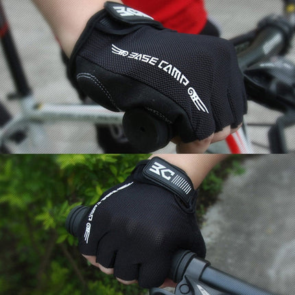 BaseCamp BC-204 Bicycle Half Finger Gloves Lycra Fabric Cycling Gloves, Size: L, Size: L