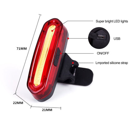 AQY-096 IPX4 Detachable USB Rechargeable Dual Color LED Bike Taillight, White & Red, Blue & Red
