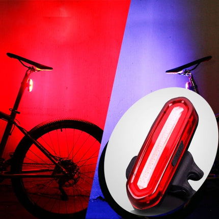 AQY-096 IPX4 Detachable USB Rechargeable Dual Color LED Bike Taillight, White & Red, Blue & Red