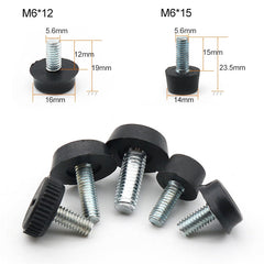 100 PCS Adjustable Foot Pad Furniture Screw Support Stub, M6x12