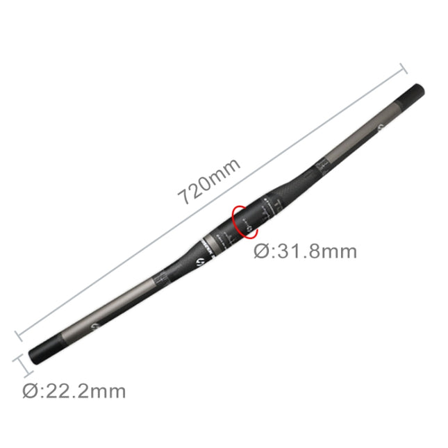 TOSEEK Full Carbon Fiber Road Bike Straight Handlebar, Size: 720mm (Matte), 720mm