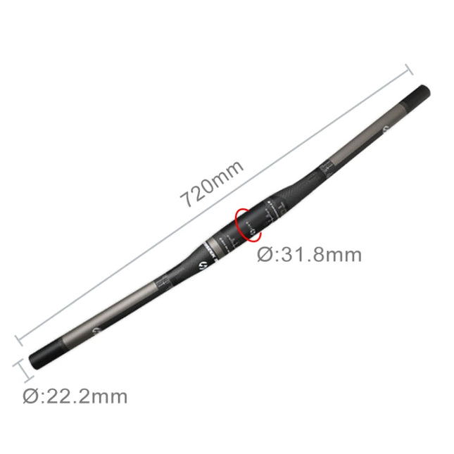 TOSEEK Full Carbon Fiber Road Bike Straight Handlebar, Size: 720mm (Matte), 720mm