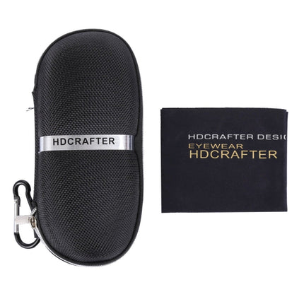HDCRAFTER E-001 Sunglasses Zipper Style Solid Glasses Protection Case + Microfiber Cloth, Size: 16*7*4cm, HDCRAFTER E-001 Glasses Case