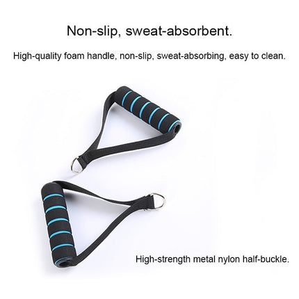 jx-003 11 in 1 100lbs TPE Five-point Buckle Household Pull Rope Resistance Band Fitness Equipment Set, 100lbs with Blue Handle