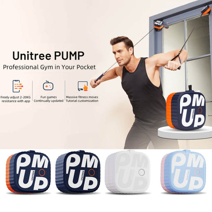 Unitree Pump Portable Home Gym Pump 4.4-44lbs Adjustable Resistance Cable Machine, Pump(Dark Blue), Pump(Blue Orange), Pump(White), Pump(Pink)