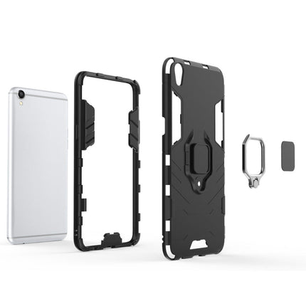 PC + TPU Shockproof Protective Case for OPPO R9 Plus, with Magnetic Ring Holder