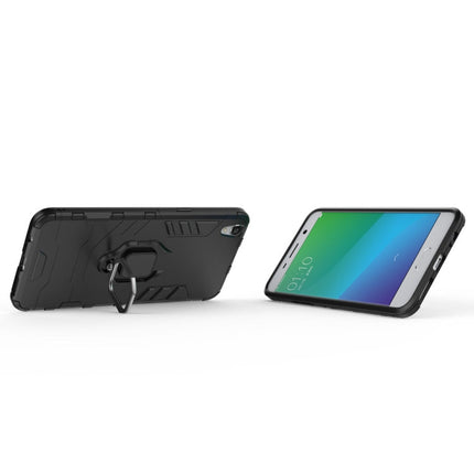 PC + TPU Shockproof Protective Case for OPPO R9 Plus, with Magnetic Ring Holder