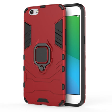 PC + TPU Shockproof Protective Case for OPPO R9s, with Magnetic Ring Holder