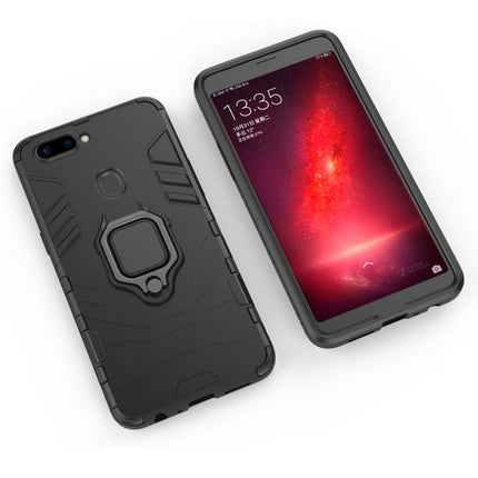 PC + TPU Shockproof Protective Case for OPPO R11s, with Magnetic Ring Holder